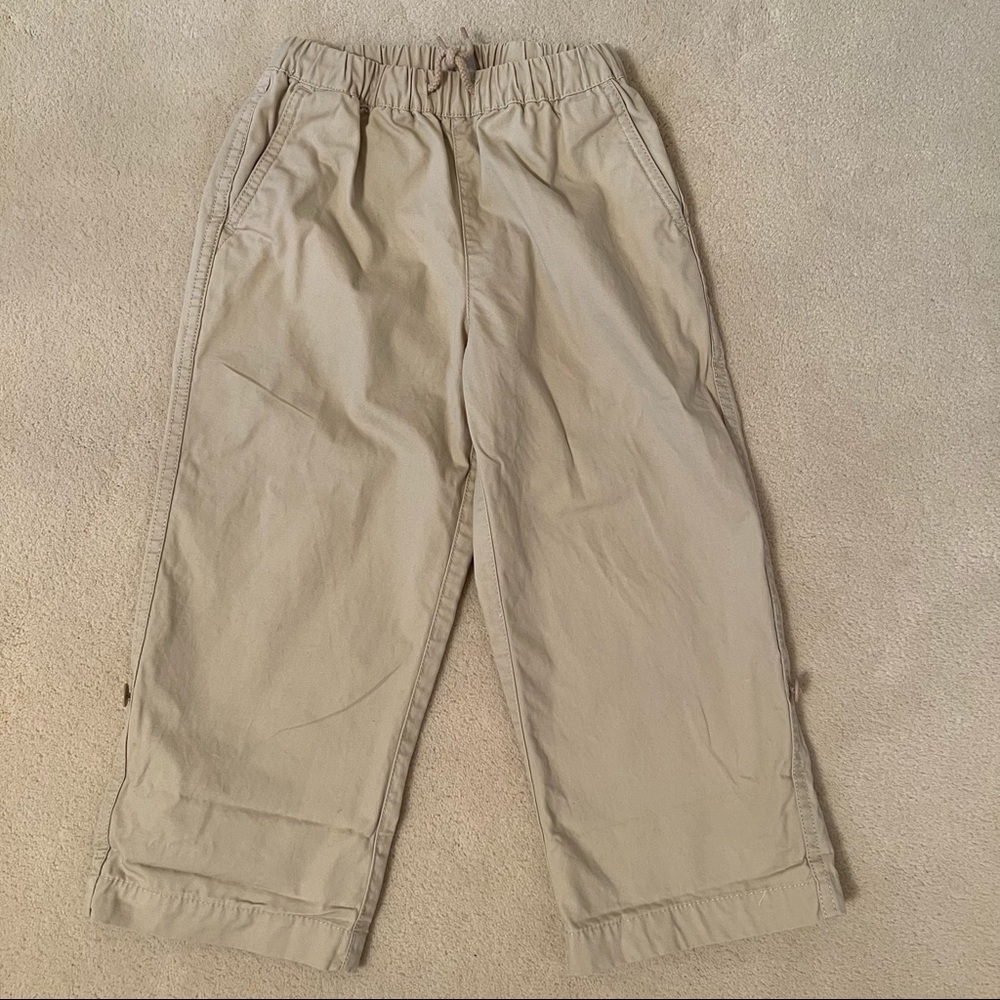 Hanna Andersson 110 (like a 5) boys roll-tab pants khaki convertible adventure p